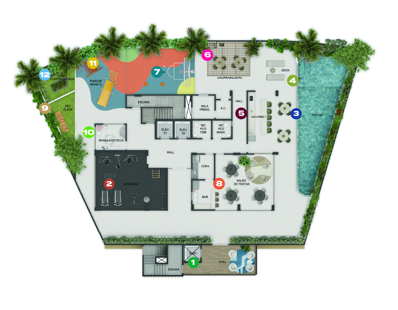 Planta das áreas comuns